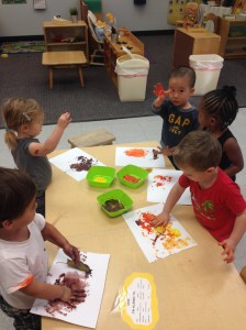 Art with leaf printing.